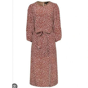 AYR Rust Polka Dot silk midi dress size XS